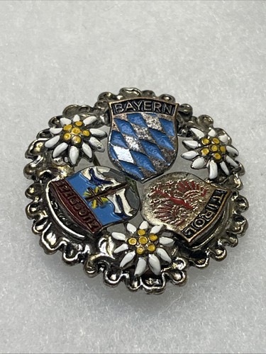German Bavarian Hat Pin Feat Zugspitze Bayern Tirol Crests Ebay