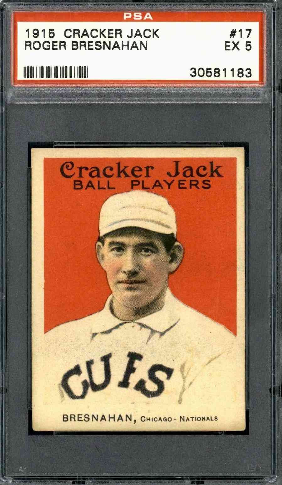 1915 Cracker Jack #17 Roger Bresnahan - PSA 5