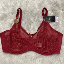 Wacoal 36D Bra Red Retro Chic Full Figure 855186 Underwire Bow Back Close NEW