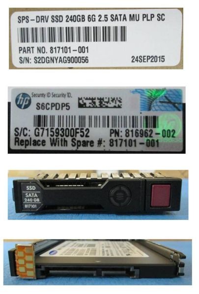 Hewlett Packard Enterprise 817101-001-RFB hot-plug SSD 240GB 2.5"" SFF