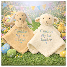 Personalised Baby Comforter– My First Easter Gift, Chick Lamb or Bunny