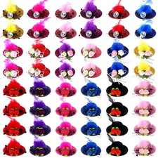 48 Pieces Mini Hat Hair Clip Mini Top Hat Fascinator Decorative for Girls Wom...