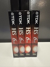 TDK Premium Quality HS 6 Hours T-120 Blank VHS Tapes New Sealed Lot of 4