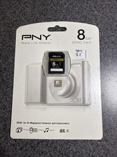 New PNY PREMIUM 8GB SDHC Card Class 4 Flash Memory Card 2hr HDVideo P-SDHC8G4-EF