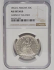 1854-O Arrows Seated Liberty Half Dollar NGC AU Details