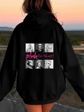 Women's P nk Singer Graphic Hooded Sweatshirt - Official Album Art Print with So