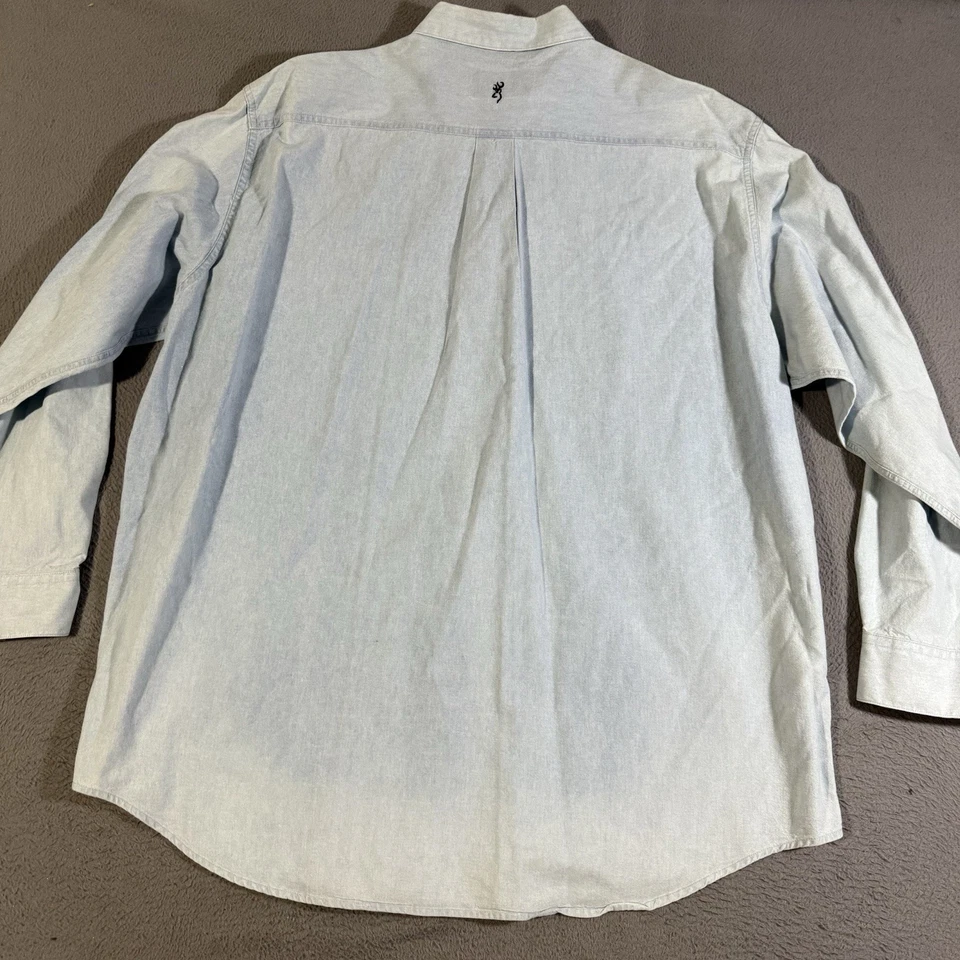 Camisa vaquera vintage Browning Super Naturals para hombre XL LOGOTIPO DE CIERVO BORDADO Foto 4 de 4