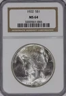 1922 P Peace Silver Dollar NGC MS-64