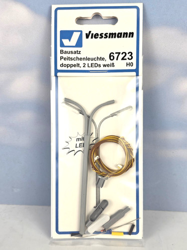 (8574) Viessmann H0 6723 kit luz de látigo doble, 2 LED blanco nuevo y embalaje original | Condition: Neu