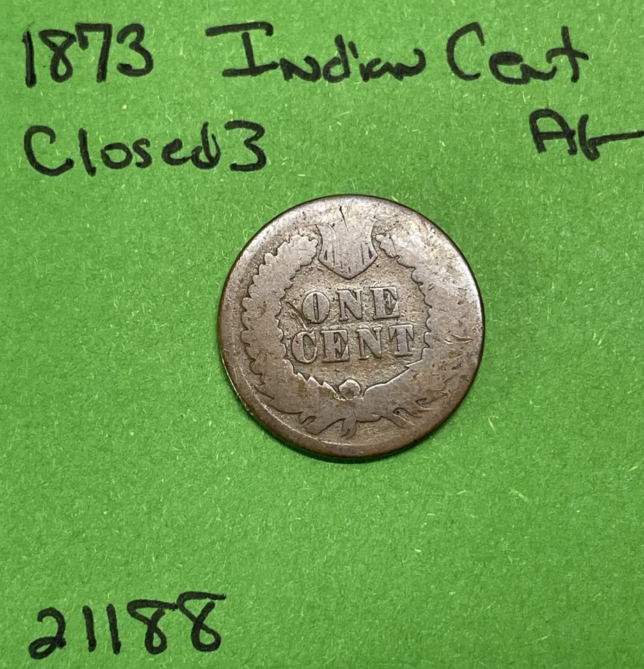Centavo cabeza india 1873 / centavo 1 c Ag aproximadamente bueno cerrado 3 Foto 2 de 3