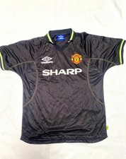 Vintage Manchester United Third Jersey Black Umbro Sharp Men’s Large
