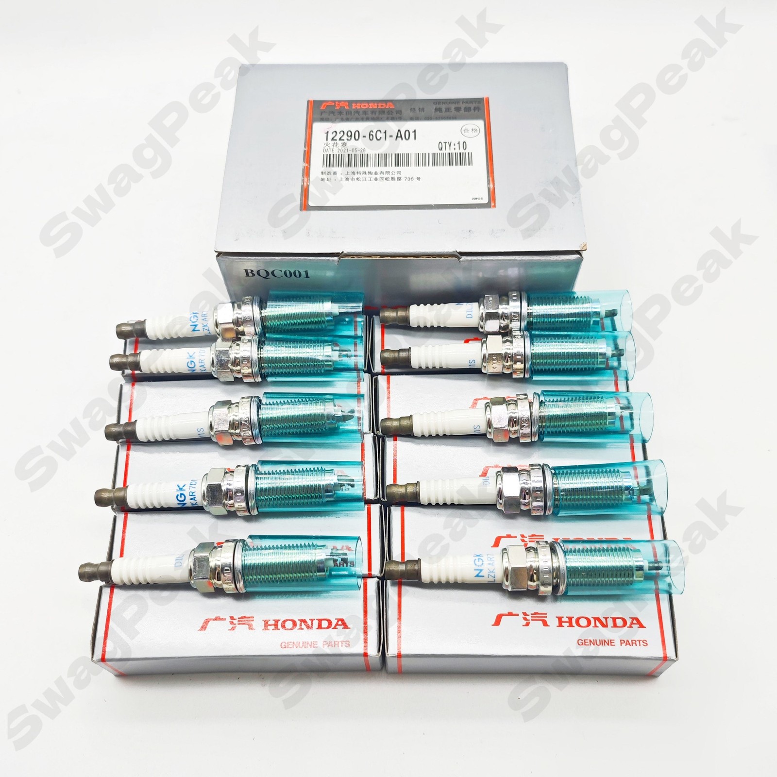 Genuine NGK For Honda 12290-6C1-A01 Spark Plug (10) 2018-2022 Accord Hybrid 2.0L