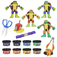 Play-Doh Teenage Mutant Ninja Turtles Cowabunga Creations, 4 Bendy Turtle Figure