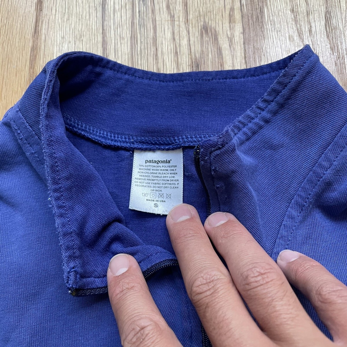 Mens Vintage 90s Patagonia USA Purple Base Layer Pullover Long