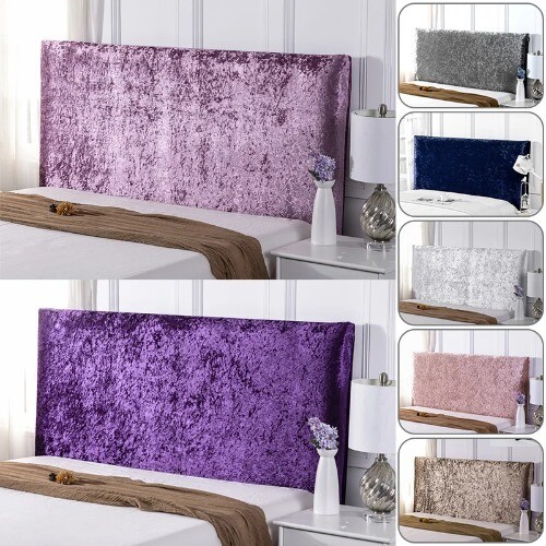CYCMACO Fluwelen Bed Headboard Cover, Stretch All-Inclusive Bescherming Cover, Elastisch, Effen, Stofdichte Hoofdbordbekleding Voor Bed, Wasbaar (120cm, Grijsblauw CYCMACO Fluwelen Bed Headboard Cover, Stretch All-Inclusive Bescherming Cover, Elastisch, Effen, Stofdichte Hoofdbordbekleding Voor Bed, Wasbaar (120cm, Grijsblauw