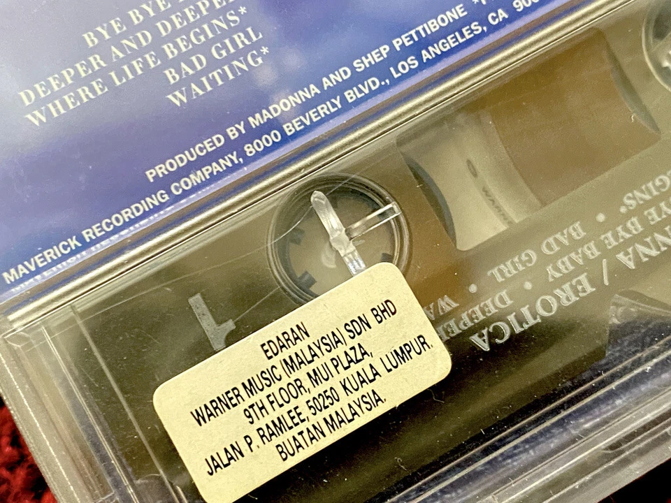 MADONNA SEALED EROTICA SEX MALAYSIA CASSETTE TAPE  PROMO WARNER HOLOGRAM TAG BOX - Image 3 of 4