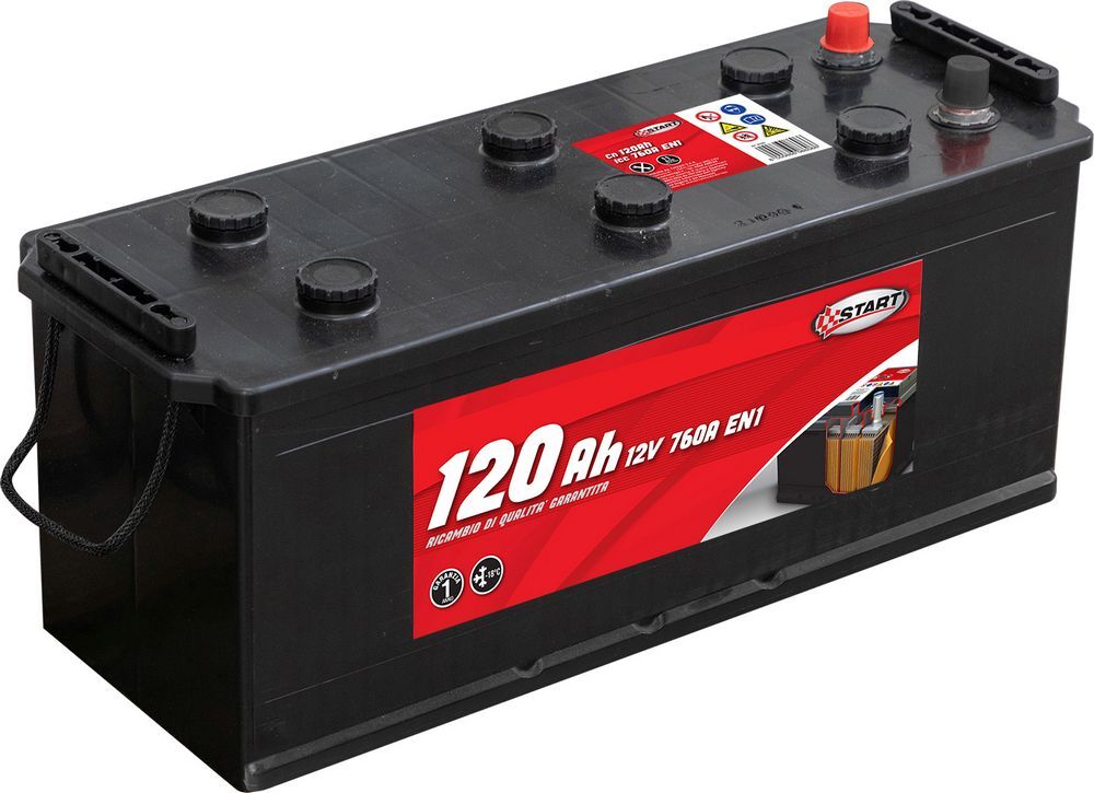 Batteria autocarro e trattori 120Ah 12V 760A polo positivo destro START