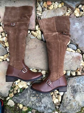 Matisse Lola Equestrian Brown Leather Suede Over the Knee Boots Sz 9 W NWOB 