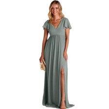 Birdy Grey Hannah Empire Chiffon Dress XS Teal Party Bridesmaid