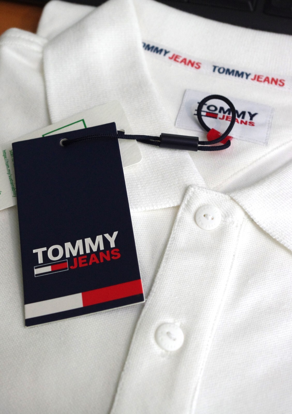 Tommy Jeans Classic Essential White Polo for Boys Ages 2-16 image 2