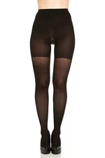 Spanx Womens Tights Tight-End Patterned Diamond Foil  951 Black Size B