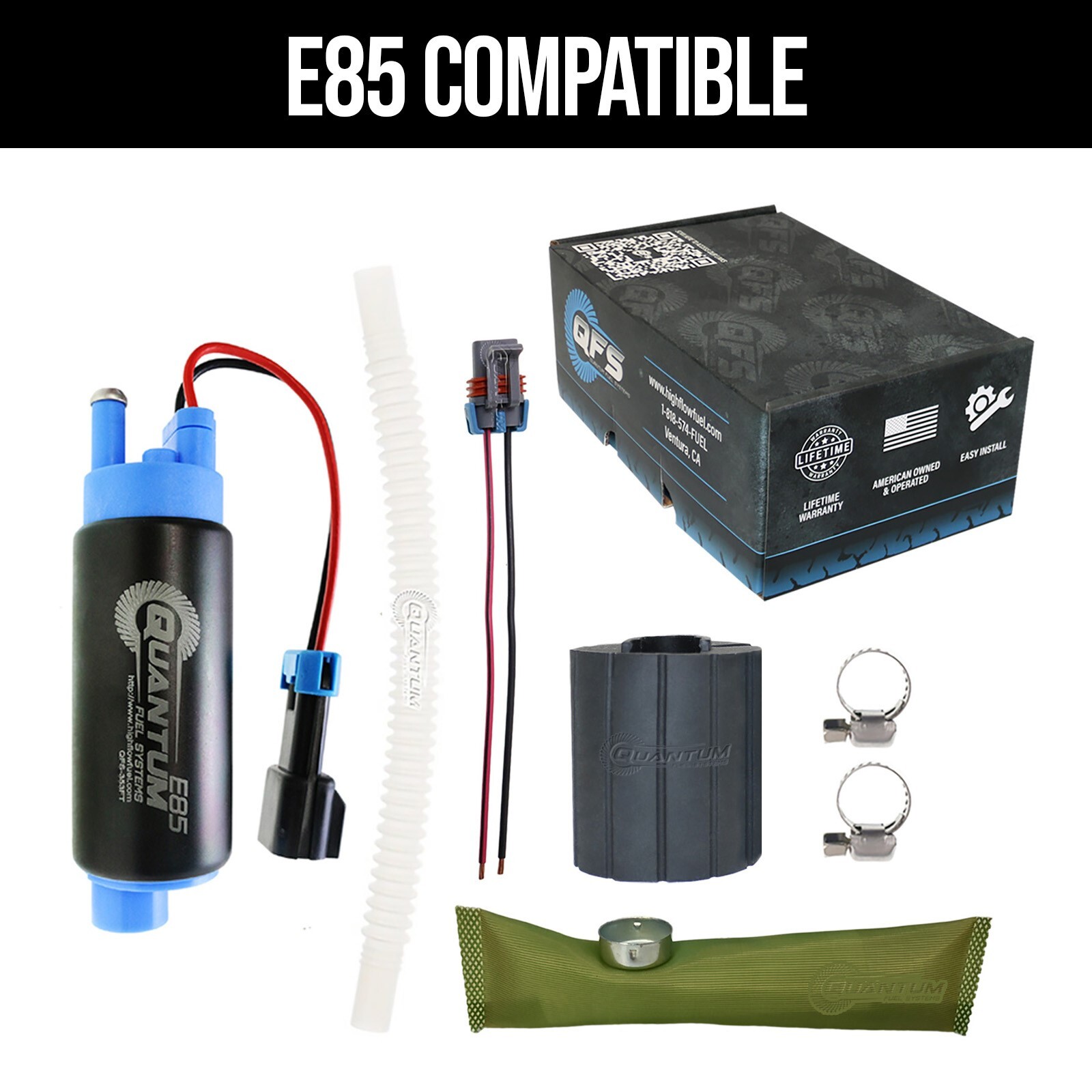 QFS 340LPH Fuel Pump (E85 and Gas) C4 Corvette LT1 LT4 L98 5.7L 1985