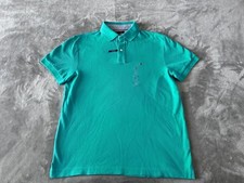 Tommy Hilfiger Mens L Custom Fit Golf Polo Shirt Green Short Sleeve Cotton New