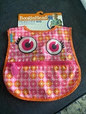 Easy Clean Baby Bib with Zippered Pouch by Booginhead Google Eyed Monster NEW