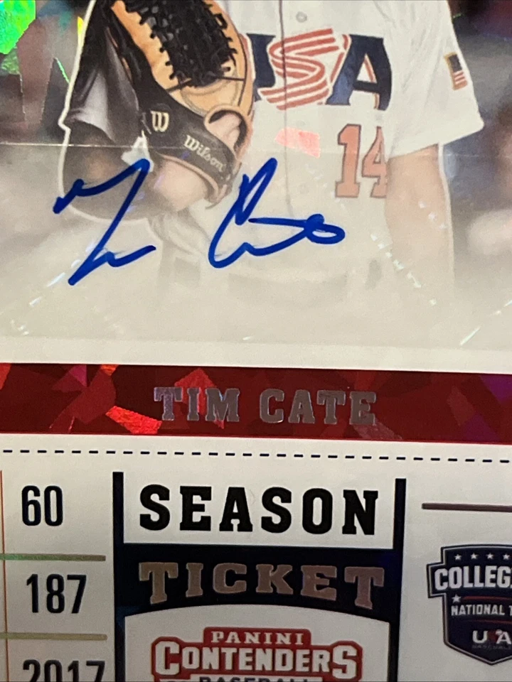 2017 Panini Contenders National Team. Tim Cate Cracked Ice Auto #12/24 - Image 3 of 4