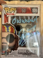Dude Love Funko Pop Vinyl Pop ProtectorSigned By Mick Foely Authenticated By PSA