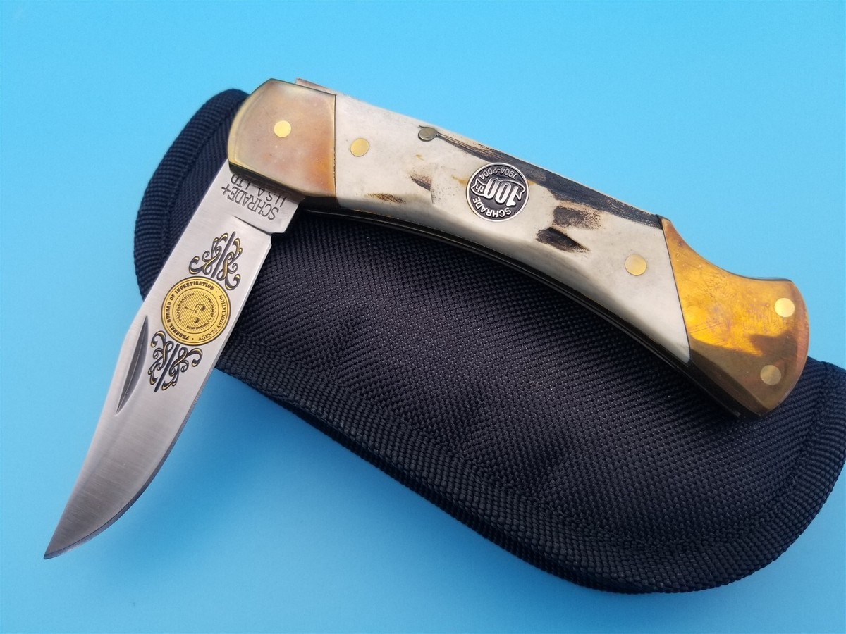 【新品未開封】NIIA Bobby Deerfield Schrade Limited Ed. FBI Folding Blade 5