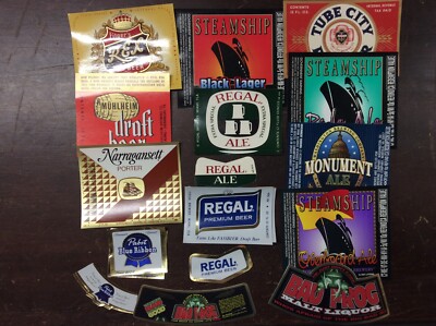 10 Different Beer Labels  & 5 Bottle  Neck labels Free Shipping !!