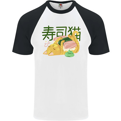 Baseball-T-Shirt Sushi Katze Herren S/S