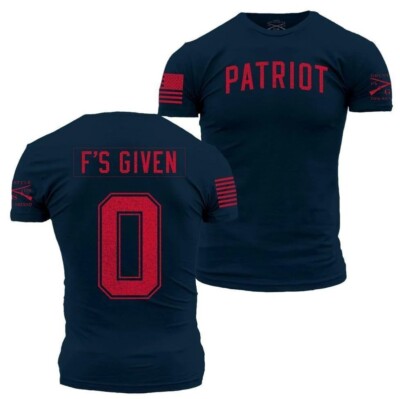 Zero F's Given T-Shirt - Midnight Navy Grunt Style Large