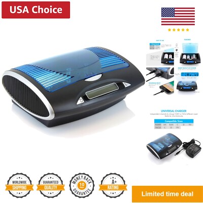 Smart Battery Charger for NIMH/NICD AA/AAA/C/D/9V Batteries, LCD Universal Re...