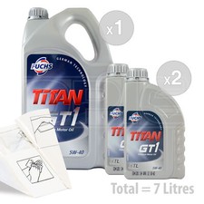 Car Engine Oil Service Kit / Pack 7 LITRES Fuchs TITAN GT1 XTL 5W-40 5W40 7L 7.85 per litre