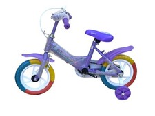 Kids Bike Purple Girl Bicycle Child Cycling 12 inch-removable stabilizer Basket
