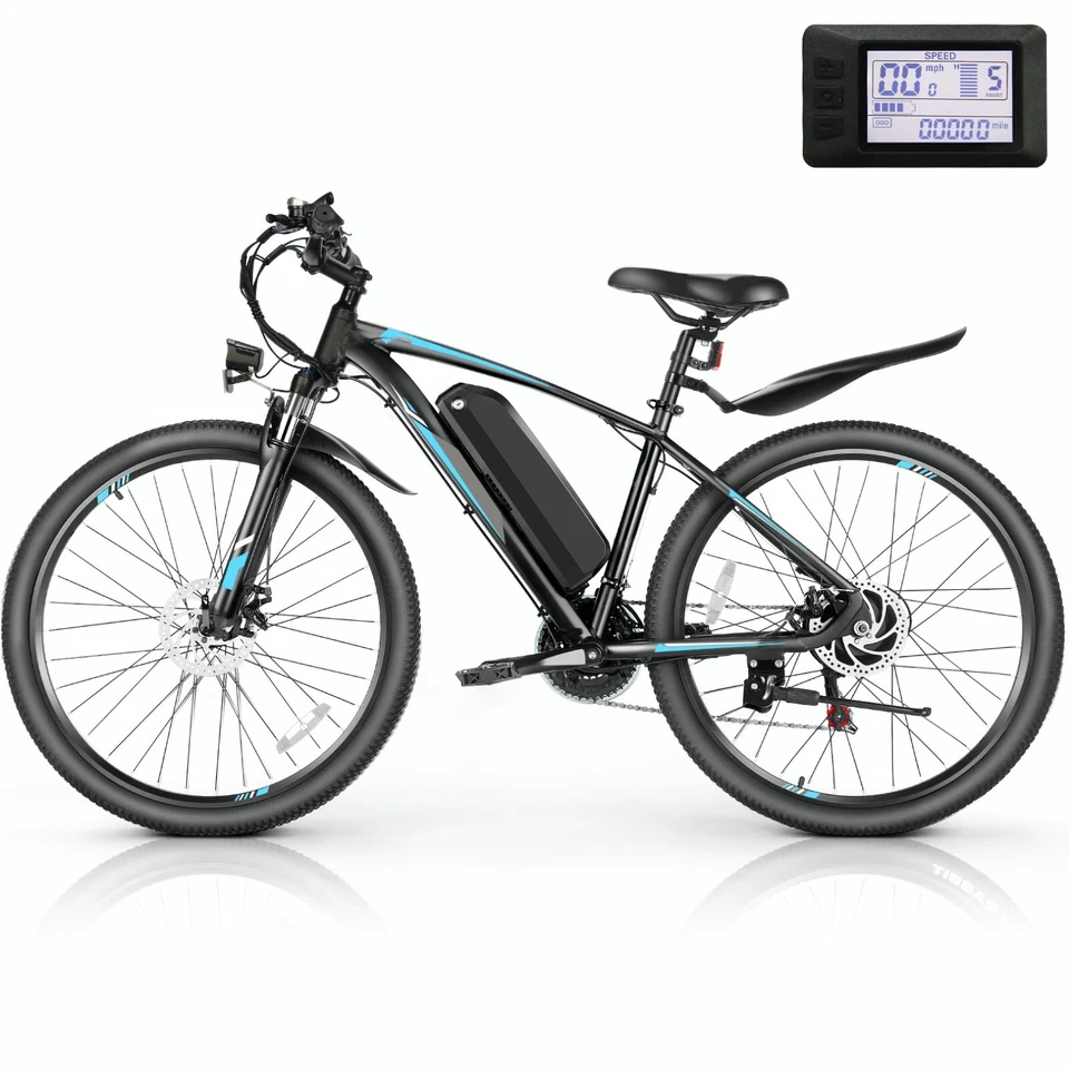 Bicicleta eléctrica de 27,5 pulgadas 500 W 48 V bicicleta de montaña de 21 velocidades para hombres y mujeres NUEVA Foto 3 de 4