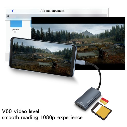 Memory Card Reader High Speed Data Transfer Usb-c Type-c Tf Sd-card Memory Card - Photo 8 sur 13