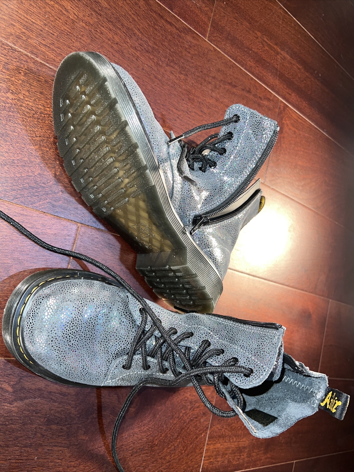 Doc Martens Size 5 M Boots Dr. Glitter Air Wair Black Leather Combat Biker Punk