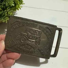Vintage Henry Ford Detroit Model T Automobile Brass Belt Buckle