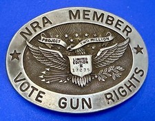 NRA MEMBER VOTE GUN RIGHTS Project Two Million Limited Edition Belt Buckle