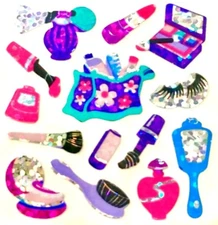 *VINTAGE*    Glittery MAKE-UP Sandylion Stickers - 1 square