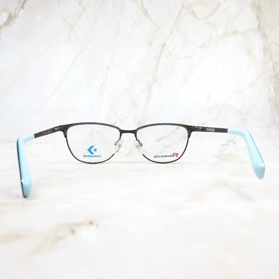 Marco de gafas Converse K201 unisex niños verde azulado metal medio borde ojo de gato 46-14-125 Foto 4 de 4