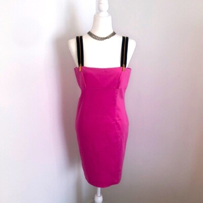 NWT RRP $596 Versus Versace pink dress with zipper straps, IT Sz 46/ US 10