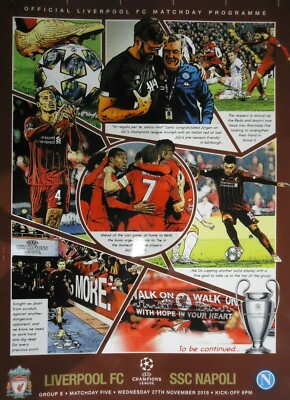 official Programme UCL 2019-20 Liverpool FC vs SSC Napoli ...