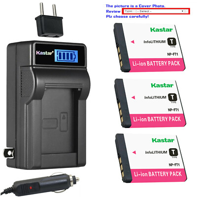 Kastar Battery LCD AC Charger for Sony NP-FT1 & Sony Cyber-shot DSC-L1/S Camera