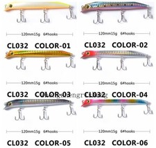 6pcs Fishing Lures Kit Crankbaits Minnow Hard Bait Treble Hooks Bass Saltwater