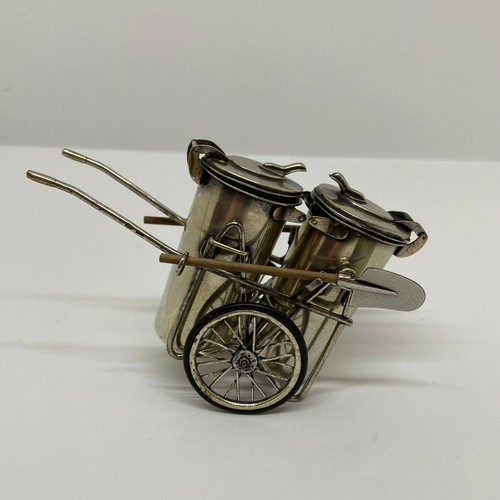 Modellino Carretto Netturbino in argento brunito 800 SACCHETTI da collezione - Foto 2 di 4