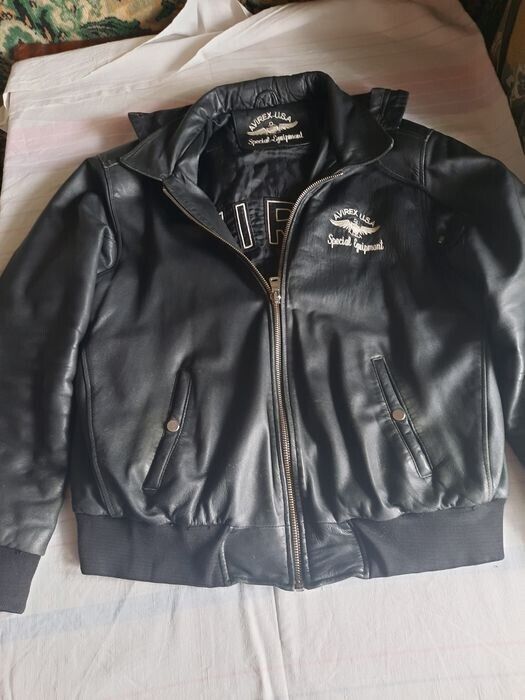 AVIREX leather jacket, vintage varsity, 90s hip hop 1990s AVIREX leather jacket, vintage varsity, 90s hip hop 1990s